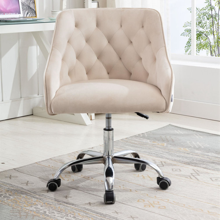 Cream velvet office discount chair